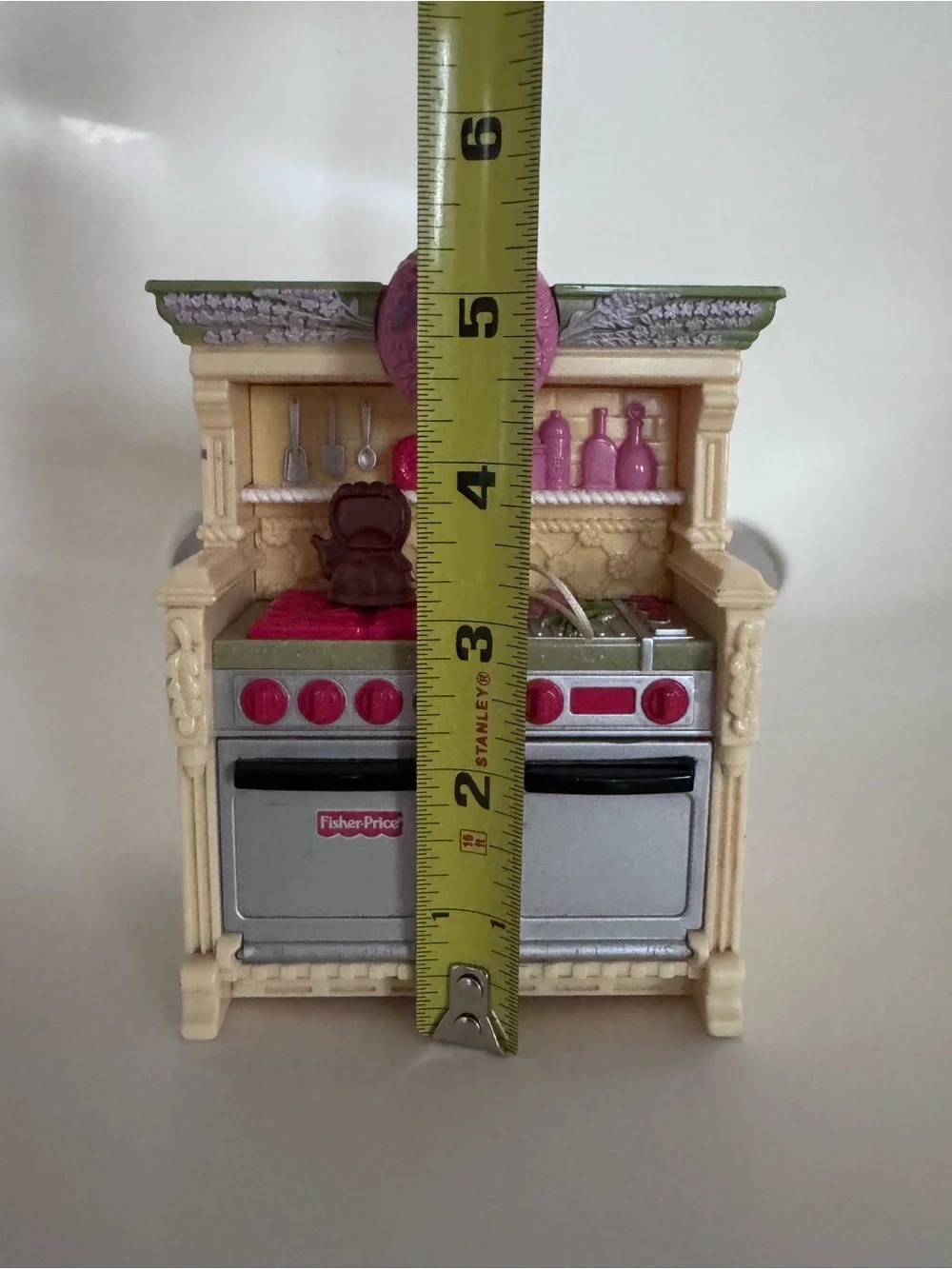 VTG Fisher Price Loving Family Dollhouse Kitchen Unit Sounds Stove Oven Untested